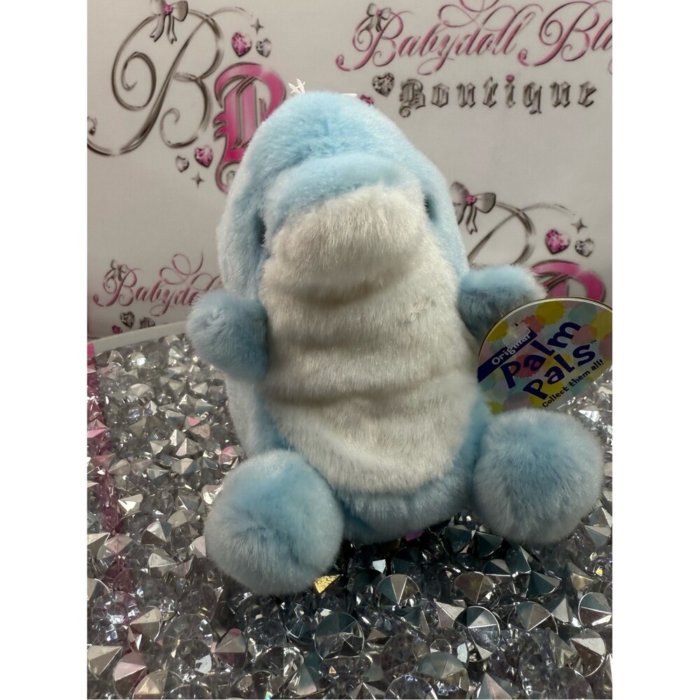 Palm Pals Blue Plush Dolphin new with tag stuffed toy animal